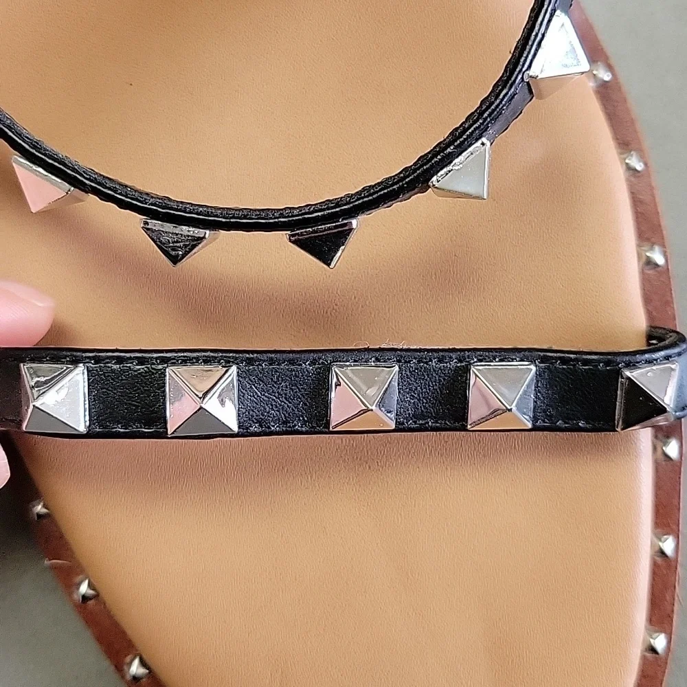 Steve Madden Asena Studded Espadrille Wedge Black  Size 9